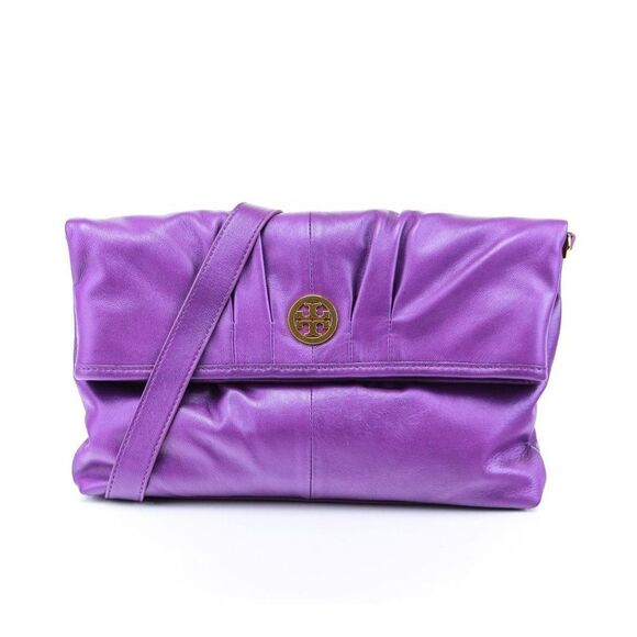 COPY - NWT Tory Burch Oversized Clutch Foldover Crossbody Bag Jewel Purple - Picture 5 of 11